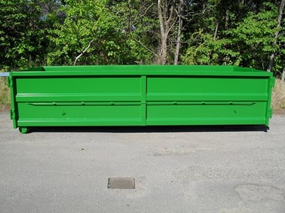 Container med låger i begge ender
